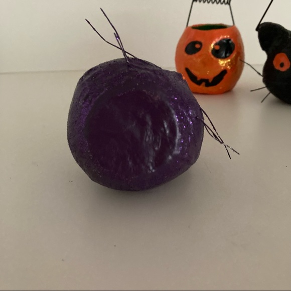 Mini Pumpkin Halloween Holiday Decor Set Of 3 Mini Jack O’ Lanterns - Picture 5 of 13